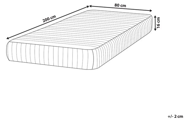 Vreckový pružinový matrac 80 x 200 cm penový tvrdý prešívaný polyesterový poťah moderný
