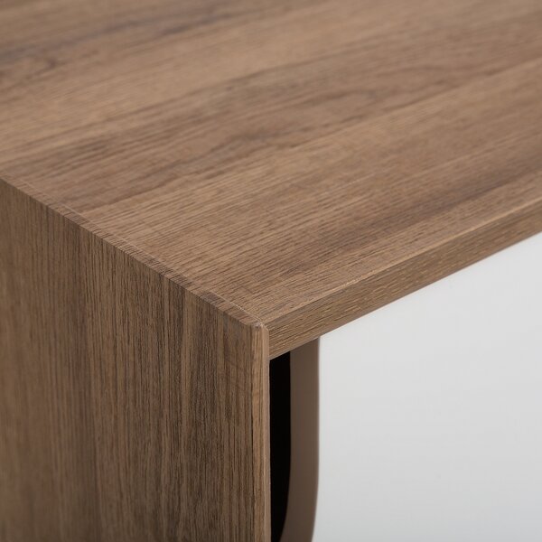 TV nábytok biela svetlá farba dreva MDF doska borovica imitácia kože 56 x 147 x 42 cm moderný elegantný multifunkčný 2 zásuvky obývačka
