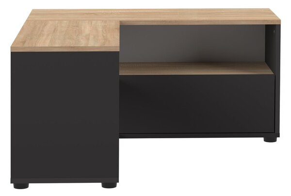 TV stolík v dekore duba v čierno-prírodnej farbe 90x45 cm Angle – TemaHome