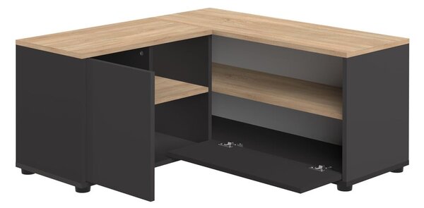 TV stolík v dekore duba v čierno-prírodnej farbe 90x45 cm Angle – TemaHome