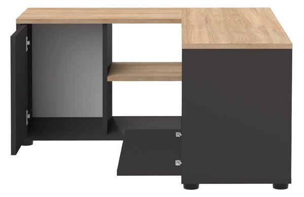 TV stolík v dekore duba v čierno-prírodnej farbe 90x45 cm Angle – TemaHome