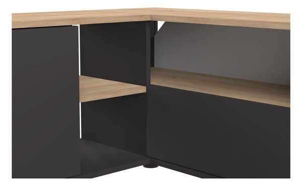 TV stolík v dekore duba v čierno-prírodnej farbe 90x45 cm Angle – TemaHome