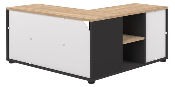 TV stolík v dekore duba v čierno-prírodnej farbe 90x45 cm Angle – TemaHome