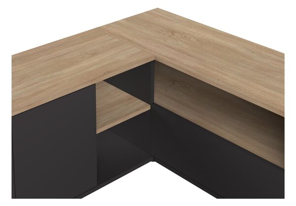 TV stolík v dekore duba v čierno-prírodnej farbe 90x45 cm Angle – TemaHome