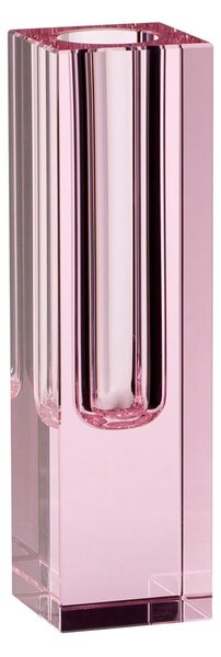 Ružová sklenená váza Hübsch Crystal, výška 18 cm