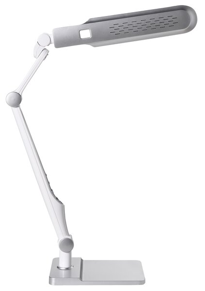 Stolná LED lampa strieborná syntetický materiál 3 režimy teploty svetla so stmievačom dotyková nastaviteľná otočné tienidlo kancelária