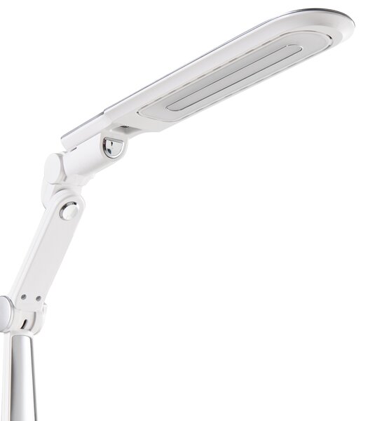 Stolná LED lampa strieborná syntetický materiál 3 režimy teploty svetla so stmievačom dotyková nastaviteľná otočné tienidlo kancelária