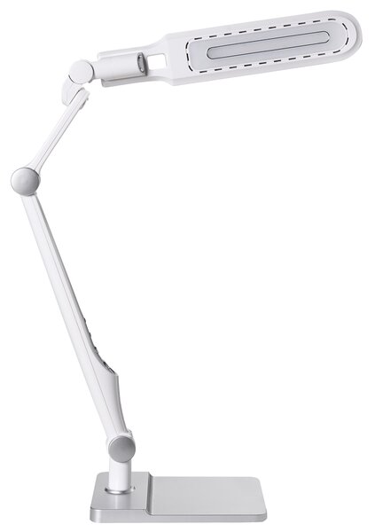 Stolná LED lampa strieborná syntetický materiál 3 režimy teploty svetla so stmievačom dotyková nastaviteľná otočné tienidlo kancelária