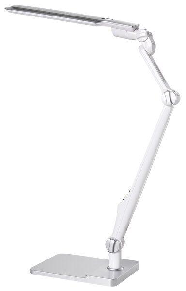 Stolná LED lampa strieborná syntetický materiál 3 režimy teploty svetla so stmievačom dotyková nastaviteľná otočné tienidlo kancelária
