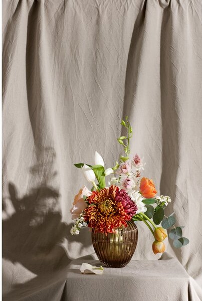 Hnedá sklenená váza Kähler Design Hammershøi, výška 14 cm
