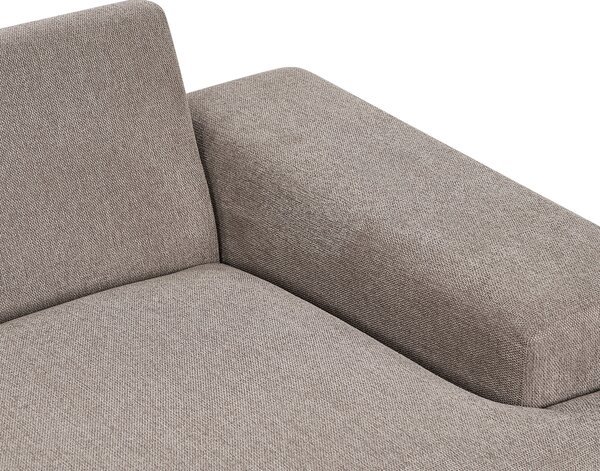 Pravostranná rohová pohovka svetlohnedá čalúnená kovové nohy 3-miestna minimalistický štýl