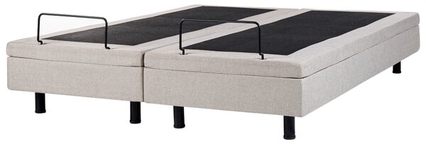 Elektricky polohovateľná posteľ béžová polyester 180 x 200 cm diaľkové ovládanie nastaviteľná posteľ bez čela moderný štýl spálňa