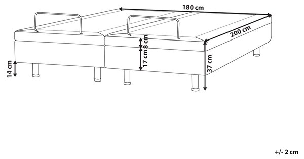 Čalúnená polohovateľná posteľ svetlobéžová 180 x 200 cm elektrické nastavenie s diaľkovým ovládaním čalúnený rám postele bez čela