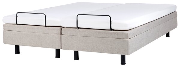 Elektricky polohovateľná posteľ béžová polyester 180 x 200 cm diaľkové ovládanie nastaviteľná posteľ bez čela moderný štýl spálňa