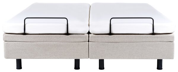 Elektricky polohovateľná posteľ béžová polyester 180 x 200 cm diaľkové ovládanie nastaviteľná posteľ bez čela moderný štýl spálňa