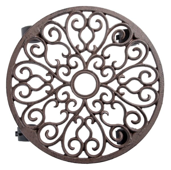Kovový pojazdný podstavec pod kvetináč ø 34,5 cm Ornament – Esschert Design