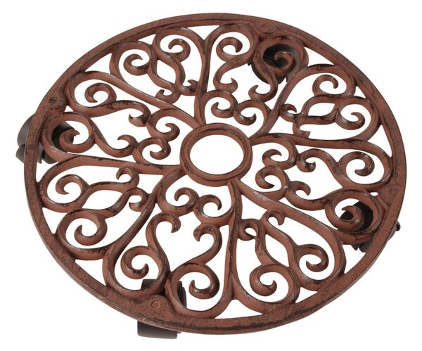 Kovový pojazdný podstavec pod kvetináč ø 34,5 cm Ornament – Esschert Design