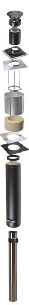 Narvi komínový set Kota Steel Flue 15 Black
