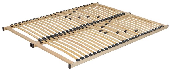 Lamelový rošt pod matrac svetlé drevo 160 x 200 cm drevený rám 60 pružinových lamiel spálňa
