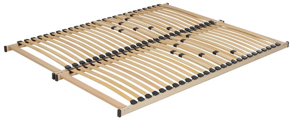 Lamelový rošt pod matrac svetlé drevo 160 x 200 cm drevený rám 60 pružinových lamiel spálňa