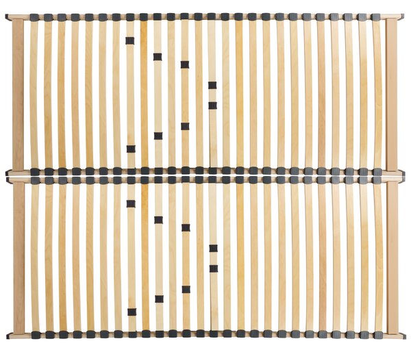 Lamelový rošt pod matrac svetlé drevo 160 x 200 cm drevený rám 60 pružinových lamiel spálňa
