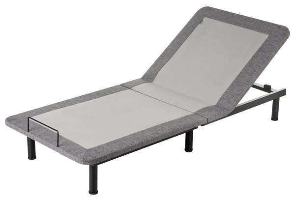 Elektricky nastaviteľný rošt postele sivý železo polyester 80 x 200 cm diaľkové ovládanie nastaviteľná výška nôh