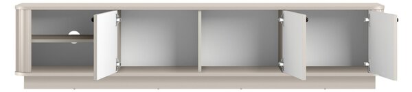 RTV skrinka Vesper 3D 187 cm na sokli - kasmír / čierne úchyty