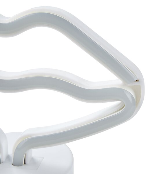 Neónová LED svietiaca dekorácia v tvare pier ružová PVC materiál dekoratívne svietidlo na batérie