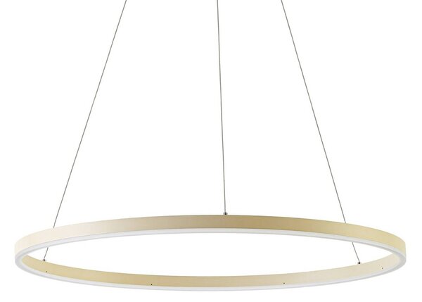 Arcchio LED závesné svietidlo Albiona, béžové, 1 krúžok, Ø 80 cm, Krémová / jantárovo žltá, Kuchyňa, kov, Moderný, Závesné svietidlo