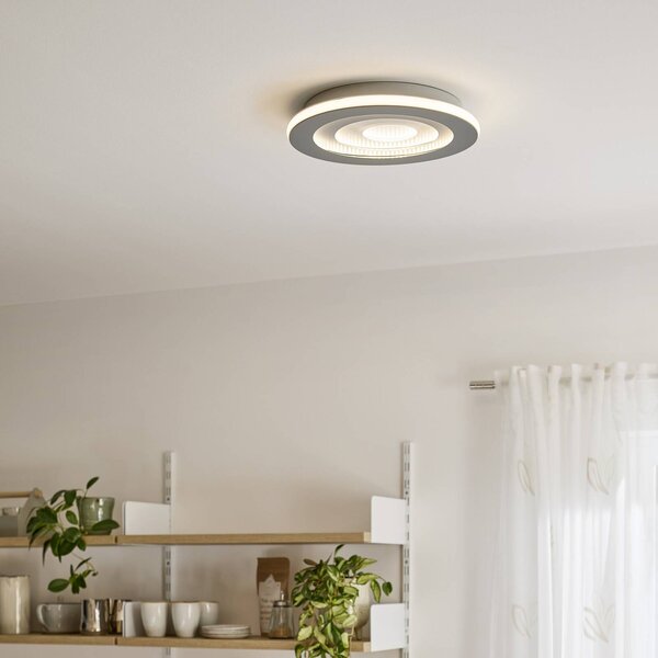 OSRAM Stropné LED svetlo ORBIS SPIRAL CENTRAL LIGHT, Ø 40 cm, šedé, Hliník / sivá / zinok, Obývacia izba / jedáleň, kov, Moderný, Závesné svietidlo