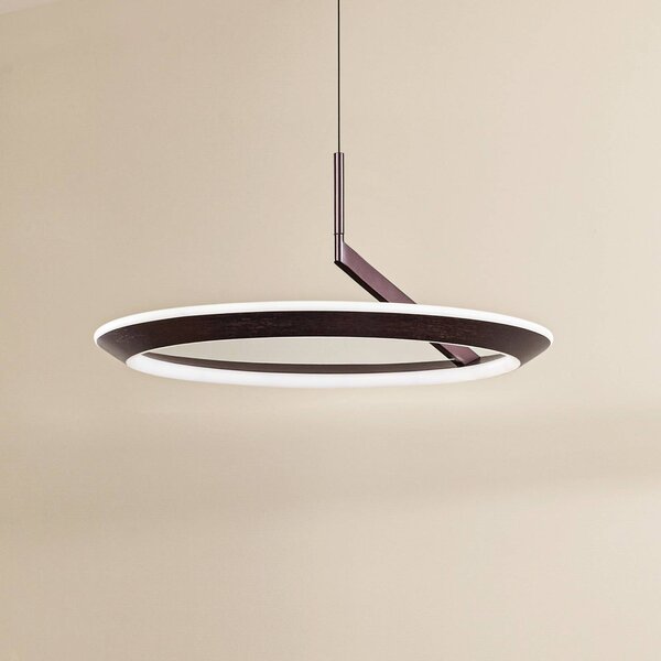 Lucande LED závesné svietidlo Eldra, kávovo hnedá, Ø 55 cm,, Hnedá / hrdzavá, Obývacia izba / jedáleň, kov, Moderný