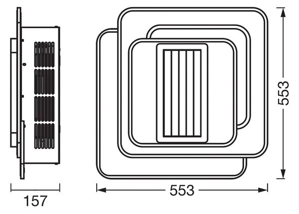 OSRAM Stropný ventilátor LED GRILL 55 x cm, biely, s diaľkovým ovládaním, Biela / opálová, Obývacia izba / jedáleň, kov, Moderný, Stropné svetlo