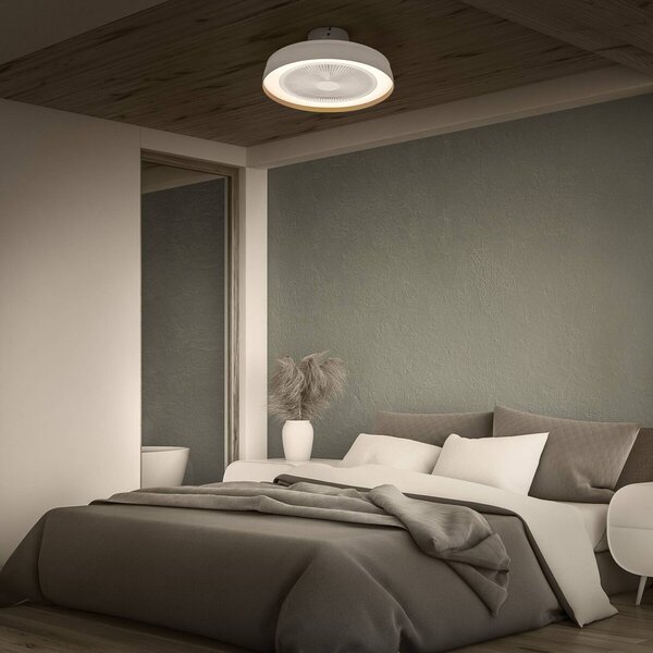 OSRAM Stropný ventilátor LED ENCAPSULATE, Ø 48 cm, biely,, Biela / opálová, Obývacia izba / jedáleň, Plast, Moderný, Stropné svetlo polkruhové s priestorom