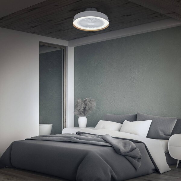 OSRAM Stropný ventilátor LED ENCAPSULATE, Ø 48 cm, biely,, Biela / opálová, Obývacia izba / jedáleň, Plast, Moderný, Stropné svetlo polkruhové s priestorom