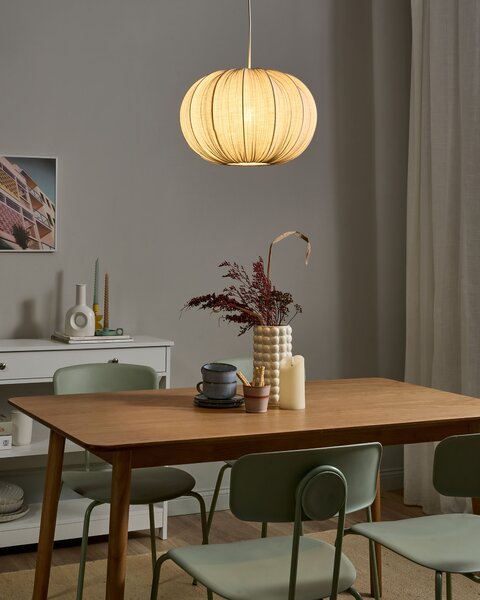 Závesná lampa sivé látkové bavlnené tienidlo moderný dizajn osvetlenie do obývacej izby