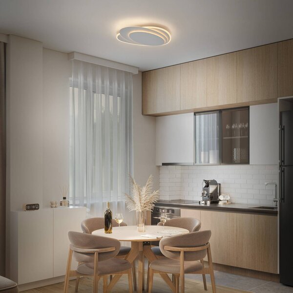 OSRAM Stropné LED svetlo ORBIS LAYERS, biele, 49 x 36 cm,, Biela / opálová, Obývacia izba / jedáleň, kov, Moderný, Závesné svietidlo
