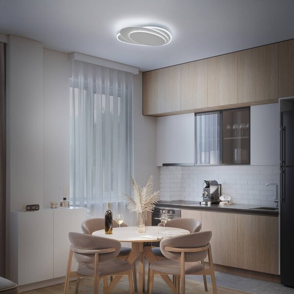 OSRAM Stropné LED svetlo ORBIS LAYERS, biele, 49 x 36 cm,, Biela / opálová, Obývacia izba / jedáleň, kov, Moderný, Závesné svietidlo
