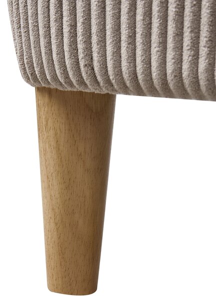 Kreslo ušiak béžové menčestrové čalúnené zaoblené bočné opierky retro dizajn obývacia izba
