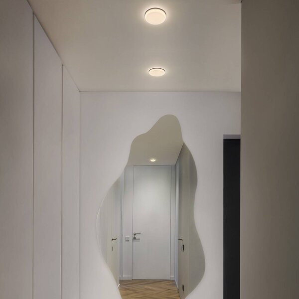 OSRAM Zapustené LED svietidlo SLIM, Ø 17 cm, biele, kovové, 3 000 K, Biela / opálová, Obývacia izba / jedáleň, kov, Zapustené stropné svietidlo