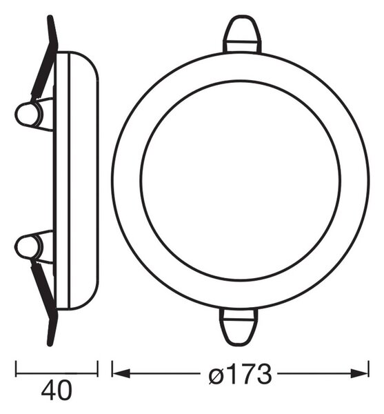 OSRAM Zapustené LED svietidlo SLIM, Ø 17 cm, biele, kovové, 3 000 K, Biela / opálová, Obývacia izba / jedáleň, kov, Zapustené stropné svietidlo