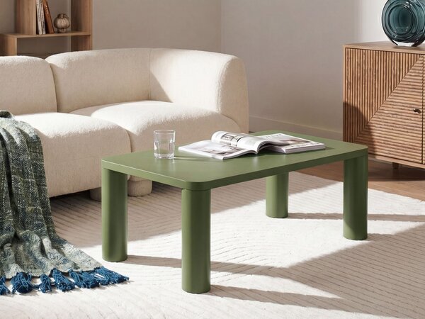 Konferenčný stolík zelený MDF obdĺžnikový tvar 120 x 60 cm moderný štýl obývacia izba