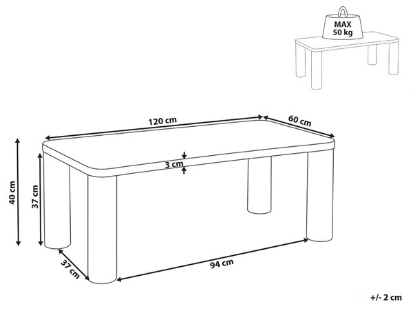 Konferenčný stolík zelený MDF obdĺžnikový tvar 120 x 60 cm moderný štýl obývacia izba