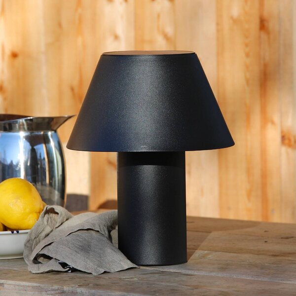 Markslöjd LED solárna stolová lampa Vivo, čierna, IP44, výška 30 cm, stmievateľné, Čierna, kov, Škandinávsky, Stojacie svietidlo