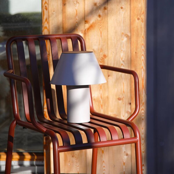 Markslöjd LED solárna stolová lampa Vivo, sivá, IP44, výška 30 cm, stmievateľné., Hliník / sivá / zinok, kov, Škandinávsky, Stojacie svietidlo
