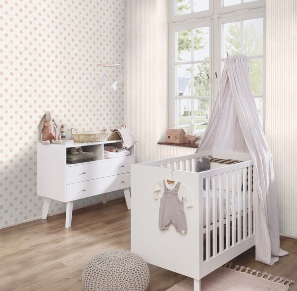 RASCH | Vliesová tapeta na stenu Kids World 2 252019 | 0,53 x 10,05 m | biela, ružová