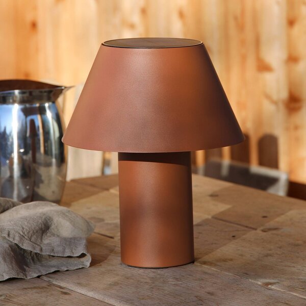 Markslöjd LED stolová lampa Vivo, hnedá, IP44, výška 30 cm, stmievateľná., Hnedá / hrdzavá, kov, Škandinávsky, Stojacie svietidlo