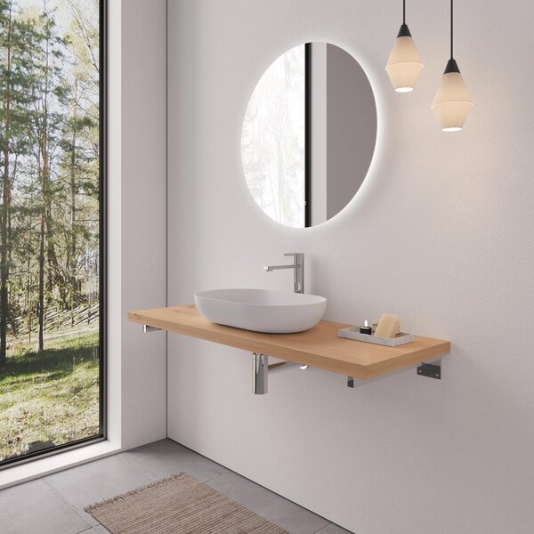 CERANO - Doska pod umývadlo Navira Pro + 2 skryté konzoly - dub medový - 100x46x3, 6 cm