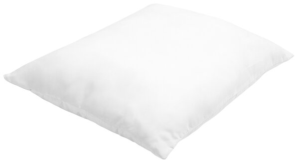 Vankúš biely poťah z mikrovlákna polyesterová výplň 50 x 60 cm nízky profil spálňa
