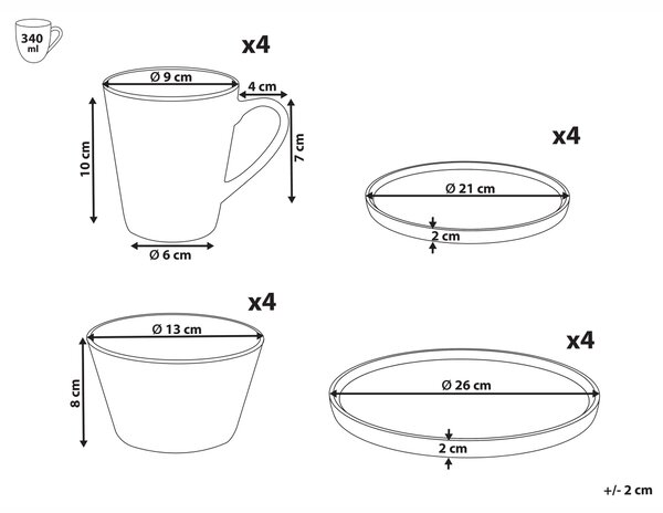 16-dielna sada jedálenského riadu biela a modrá porcelán reaktívna glazúra ručne vyrobený servis pre 4 osoby s motívom rýb