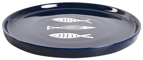 16-dielna sada jedálenského riadu biela a modrá porcelán reaktívna glazúra ručne vyrobený servis pre 4 osoby s motívom rýb